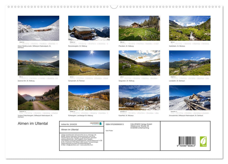 Almen im Ultental (CALVENDO Premium Wandkalender 2027)