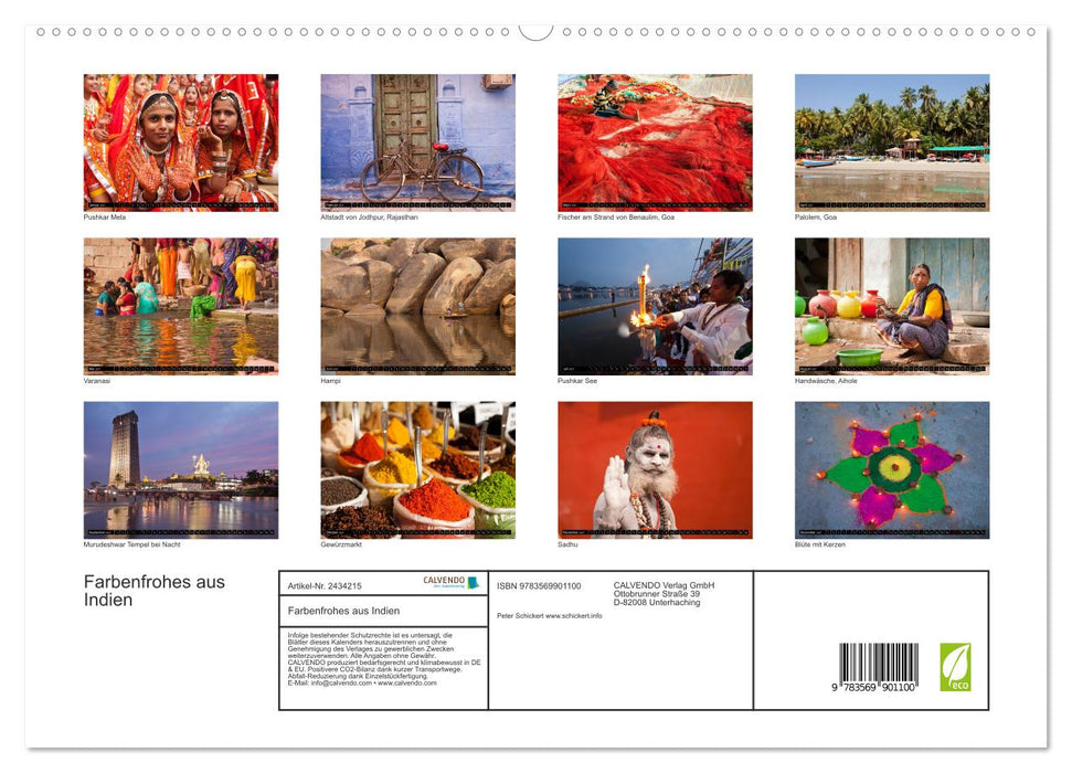 Farbenfrohes aus Indien (CALVENDO Premium Wandkalender 2027)