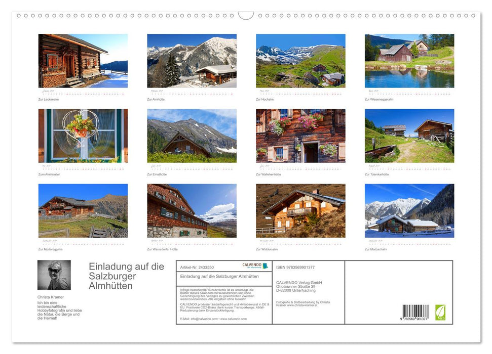 Einladung auf die Salzburger Almhütten (CALVENDO Wandkalender 2027)