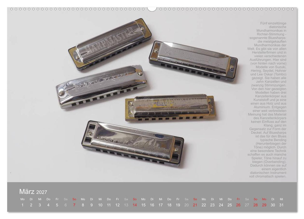 Mundharmonikas im Blickpunkt (CALVENDO Wandkalender 2027)