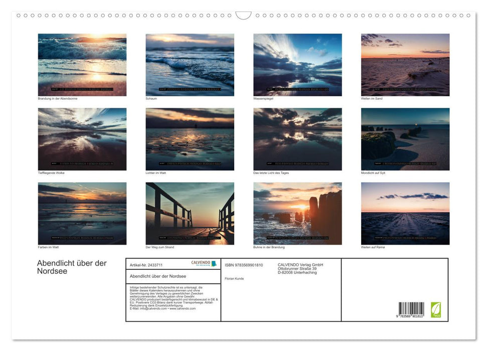 Abendlicht über der Nordsee (CALVENDO Wandkalender 2027)