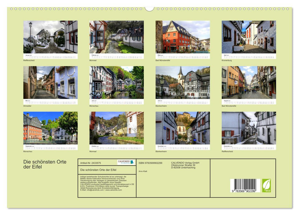 Die schönsten Orte der Eifel (CALVENDO Premium Wandkalender 2027)