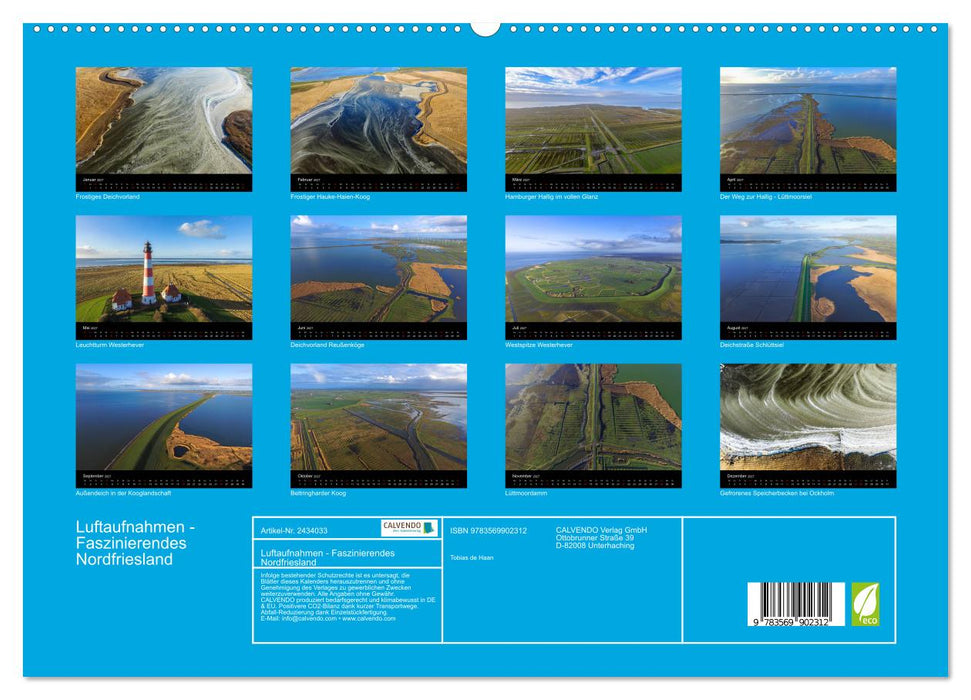 Luftaufnahmen - Faszinierendes Nordfriesland (CALVENDO Premium Wandkalender 2027)