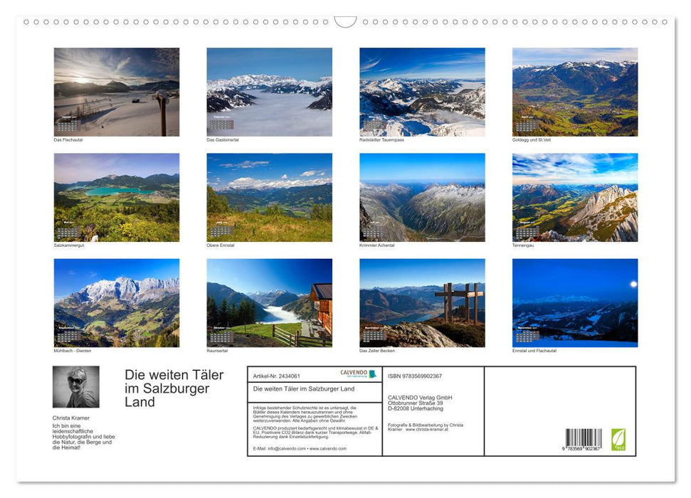 Die weiten Täler im Salzburger Land (CALVENDO Wandkalender 2027)