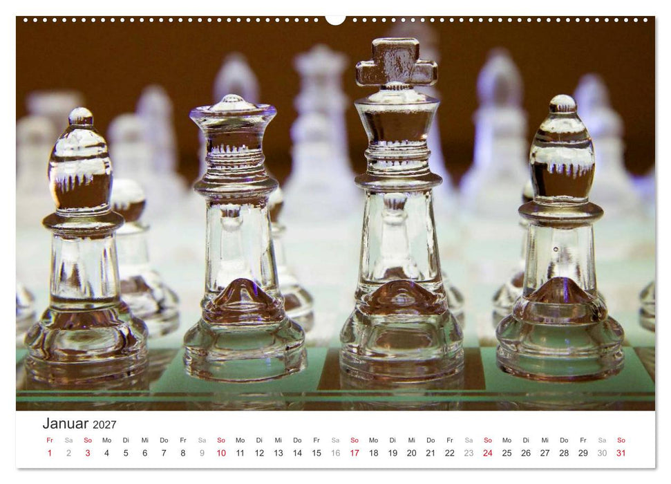 Schach 2027. Impressionen von Figuren und Spielen (CALVENDO Wandkalender 2027)