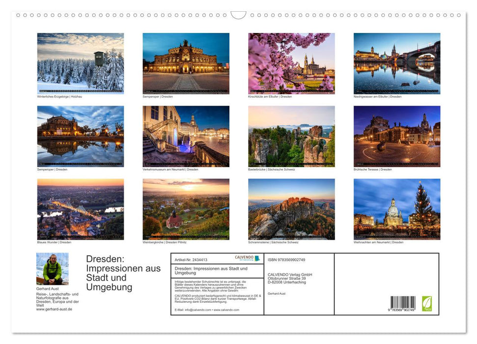 Dresden: Impressionen aus Stadt und Umgebung (CALVENDO Wandkalender 2027)