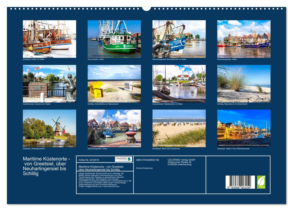 Maritime Küstenorte - von Greetsiel, über Neuharlingersiel bis Schillig (CALVENDO Premium Wandkalender 2027)
