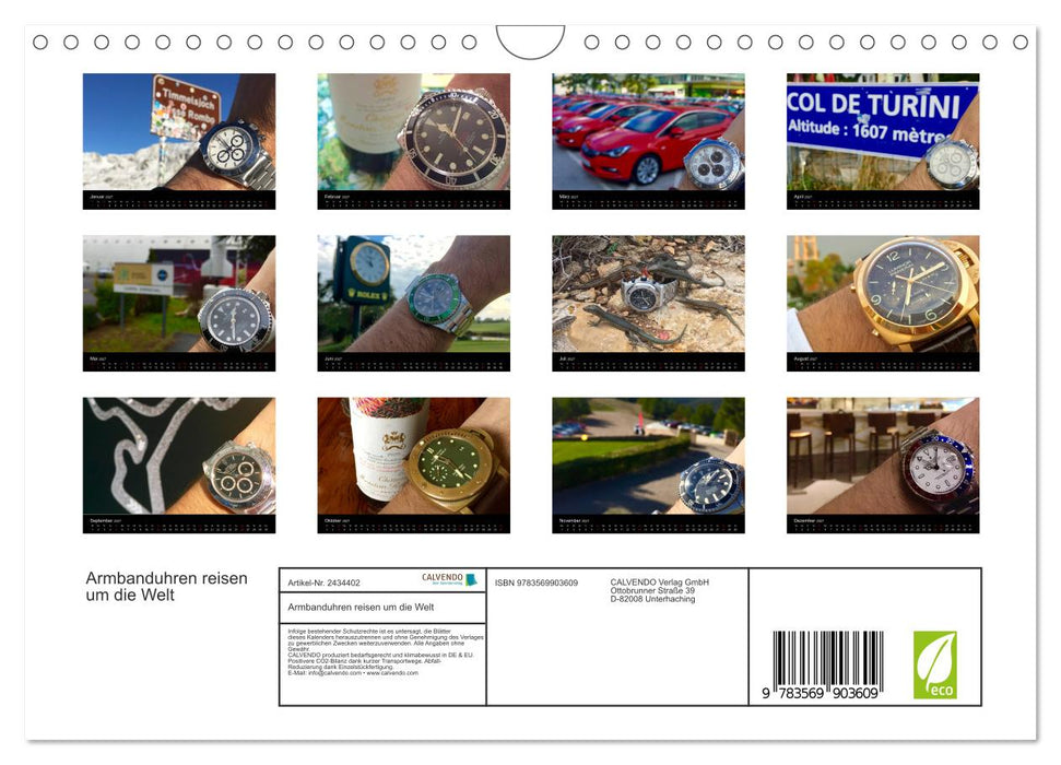 Armbanduhren reisen um die Welt (CALVENDO Wandkalender 2027)