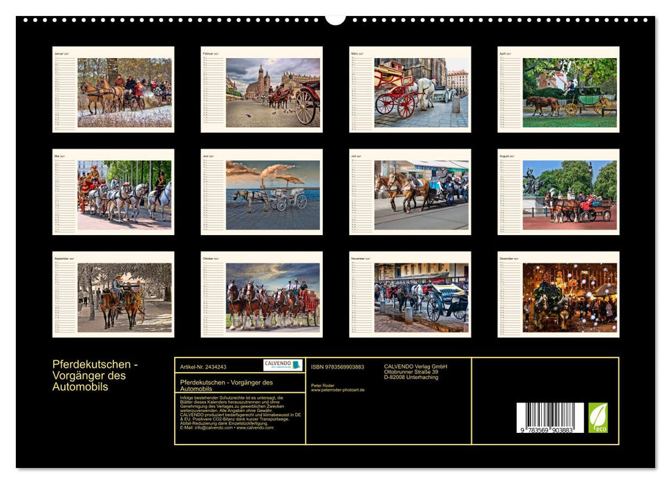 Pferdekutschen - Vorgänger des Automobils (CALVENDO Premium Wandkalender 2027)