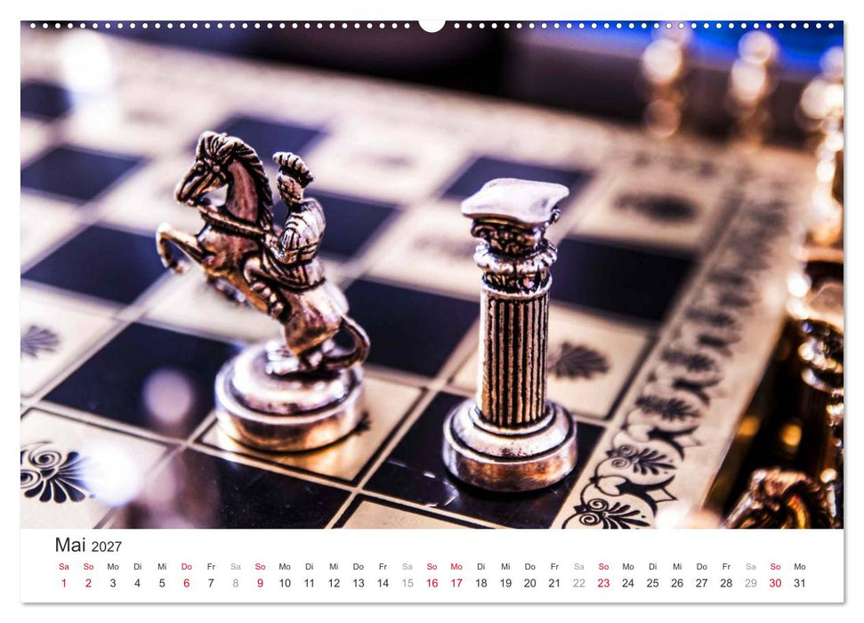 Schach 2027. Impressionen von Figuren und Spielen (CALVENDO Premium Wandkalender 2027)