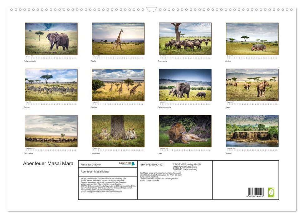 Abenteuer Masai Mara (CALVENDO Wandkalender 2027)