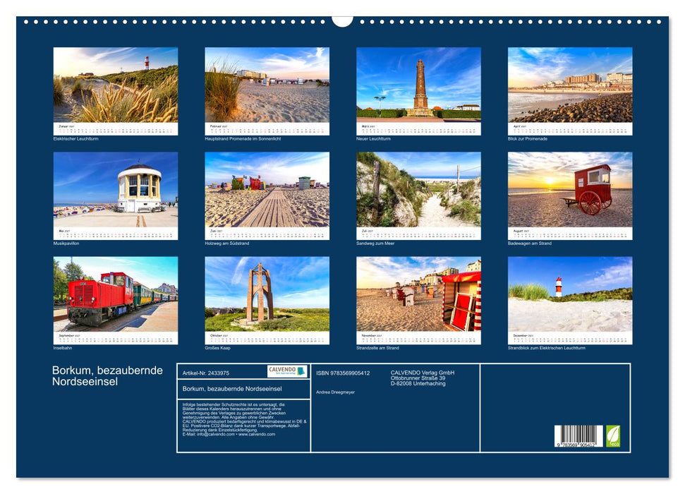 Borkum, bezaubernde Nordseeinsel (CALVENDO Wandkalender 2027)
