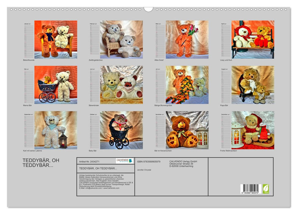 TEDDYBÄR, OH TEDDYBÄR... (CALVENDO Wandkalender 2027)