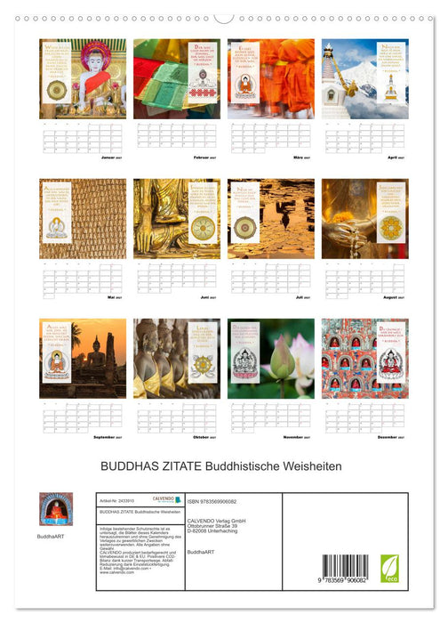 BUDDHAS ZITATE Buddhistische Weisheiten (CALVENDO Premium Wandkalender 2027)