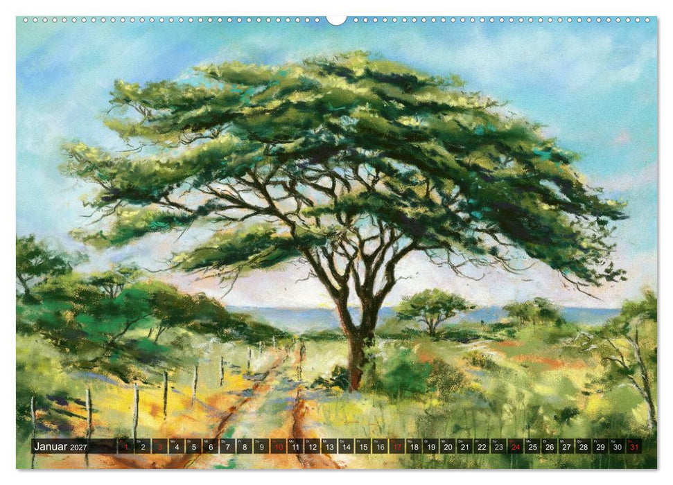 Afrika in Pastellgemälden (CALVENDO Wandkalender 2027)