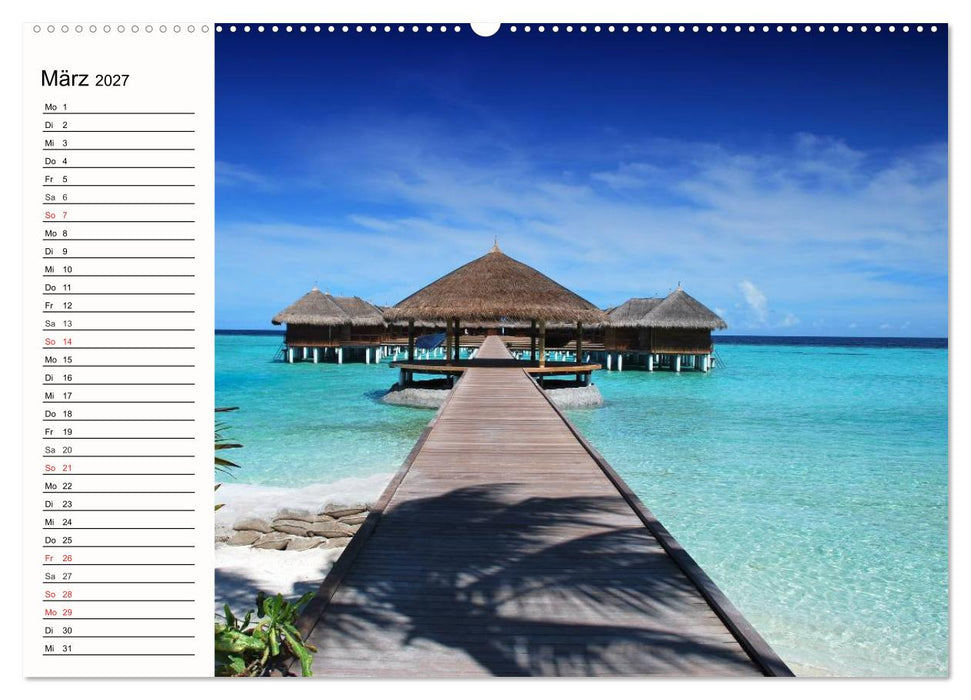 Paradiese. Karibik und Südsee über und unter Wasser (CALVENDO Wandkalender 2027)