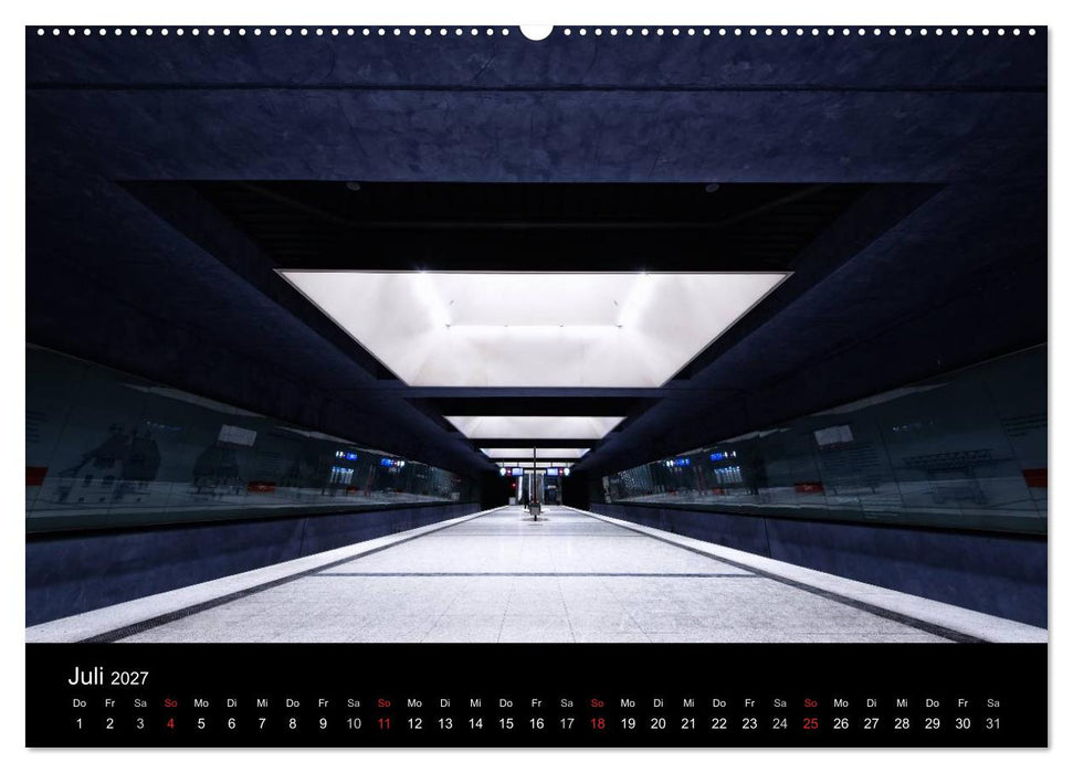 MetroMUC, Stationen im Untergrund Münchens (CALVENDO Premium Wandkalender 2027)