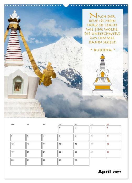 BUDDHAS ZITATE Buddhistische Weisheiten (CALVENDO Wandkalender 2027)
