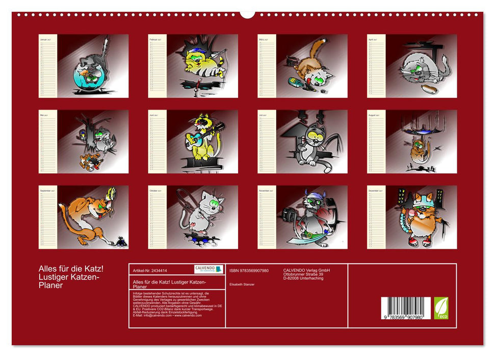 Alles für die Katz! Lustiger Katzen-Planer (CALVENDO Premium Wandkalender 2027)