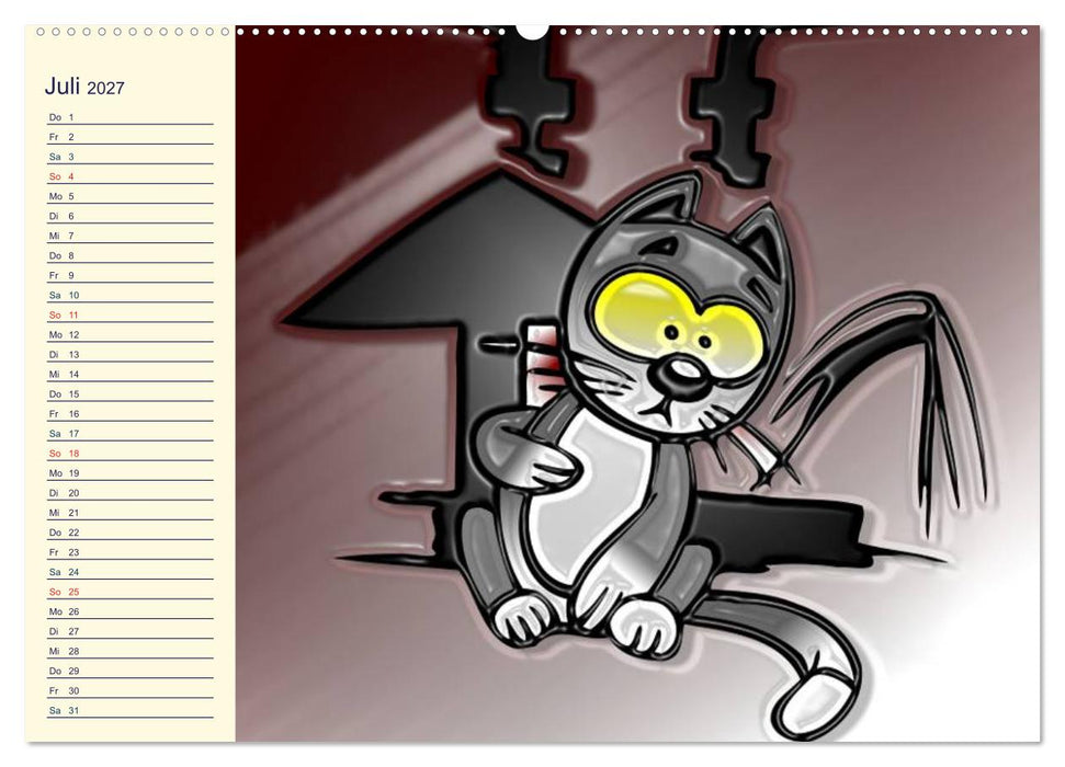 Alles für die Katz! Lustiger Katzen-Planer (CALVENDO Premium Wandkalender 2027)