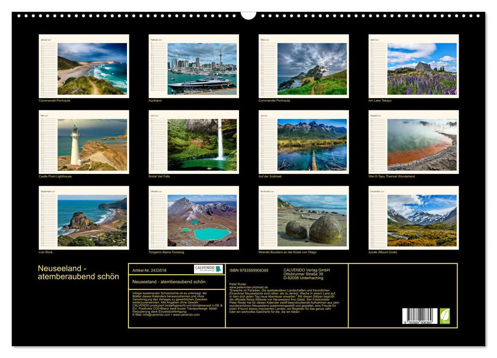 Neuseeland - atemberaubend schön (CALVENDO Wandkalender 2027)