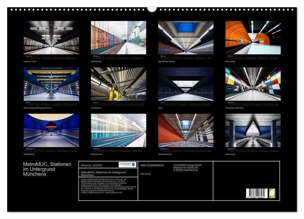 MetroMUC, Stationen im Untergrund Münchens (CALVENDO Wandkalender 2027)