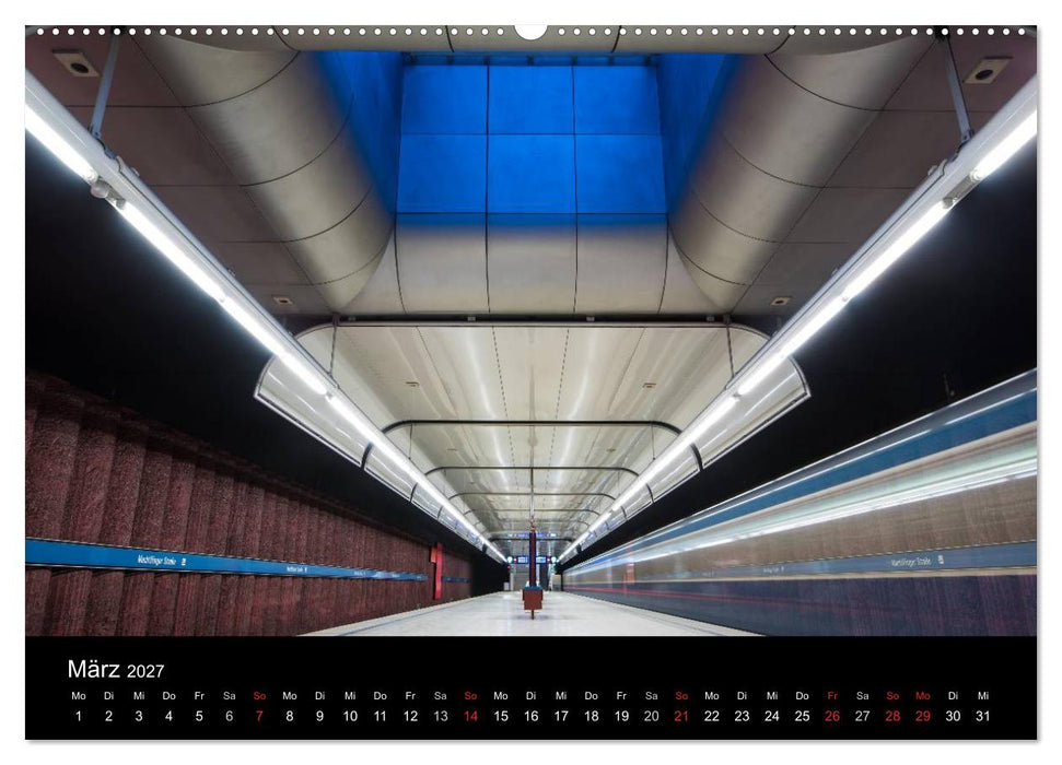 MetroMUC, Stationen im Untergrund Münchens (CALVENDO Wandkalender 2027)