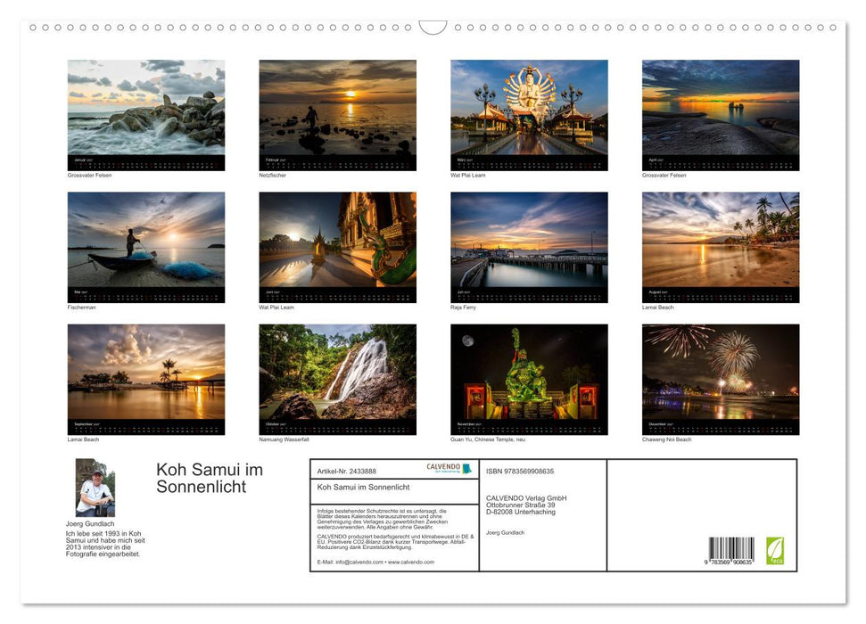 Koh Samui im Sonnenlicht (CALVENDO Wandkalender 2027)