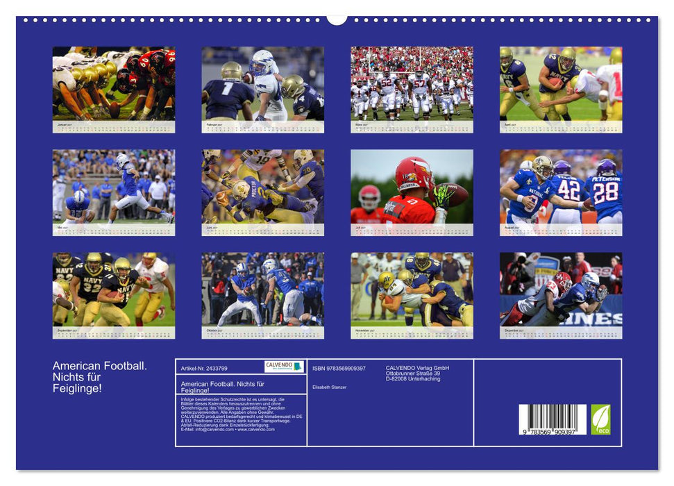 American Football. Nichts für Feiglinge! (CALVENDO Premium Wandkalender 2027)