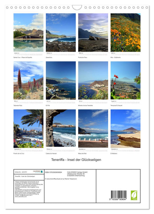 Teneriffa - Insel der Glückseligen (CALVENDO Wandkalender 2027)
