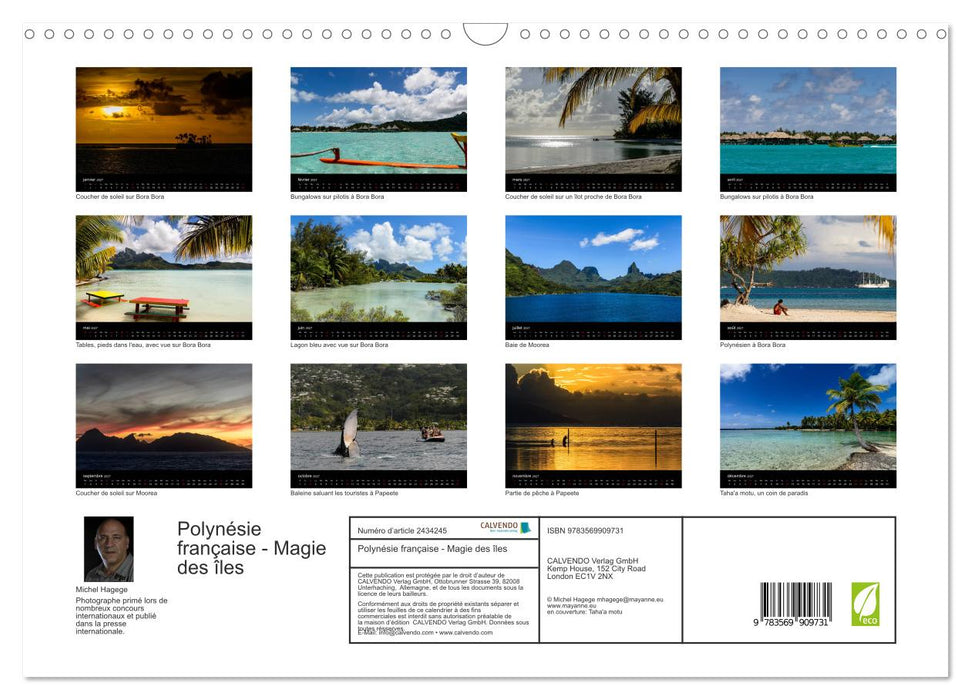 Polynésie française - Magie des îles (CALVENDO Calendrier mensuel 2027)