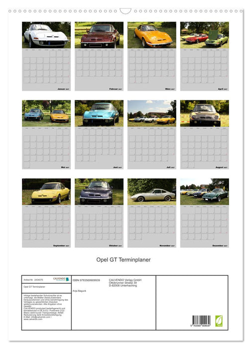 Opel GT Terminplaner (CALVENDO Wandkalender 2027)