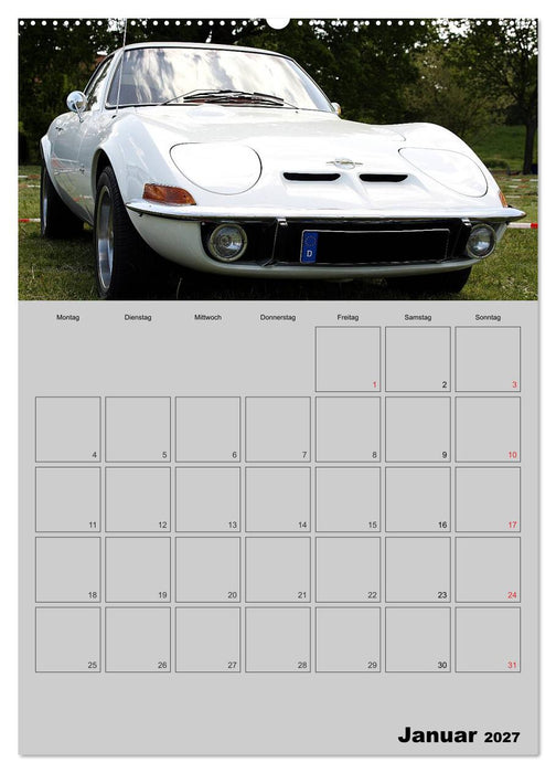 Opel GT Terminplaner (CALVENDO Wandkalender 2027)
