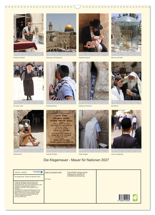 Die Klagemauer - Mauer für Nationen 2027 (CALVENDO Wandkalender 2027)
