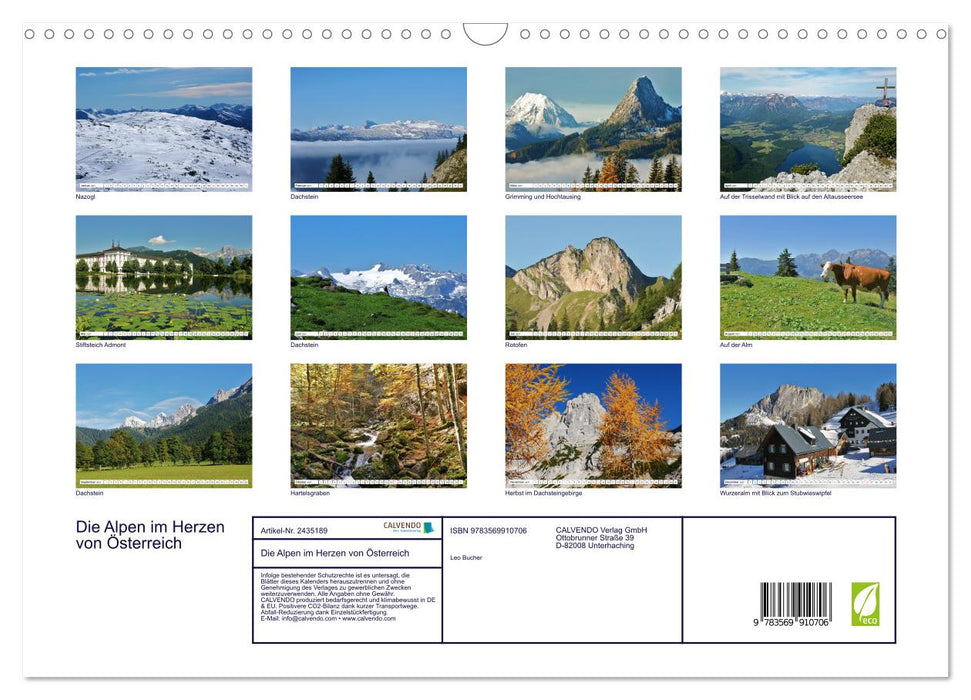 Die Alpen im Herzen von Österreich (CALVENDO Wandkalender 2027)