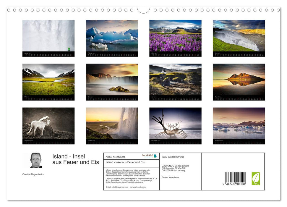 Island - Insel aus Feuer und Eis (CALVENDO Wandkalender 2027)