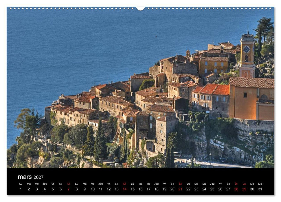Côte d'Azur entre Mer et Montagne (CALVENDO Calendrier supérieur 2027)