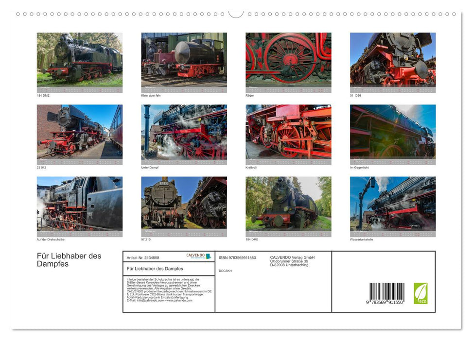 Für Liebhaber des Dampfes (CALVENDO Premium Wandkalender 2027)