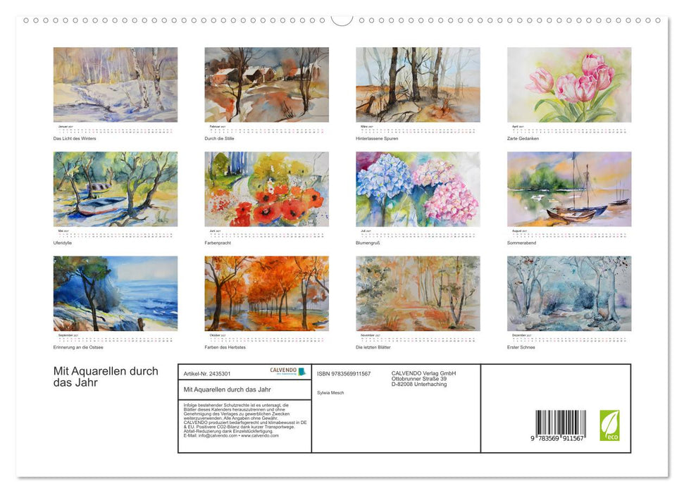 Mit Aquarellen durch das Jahr (CALVENDO Premium Wandkalender 2027)