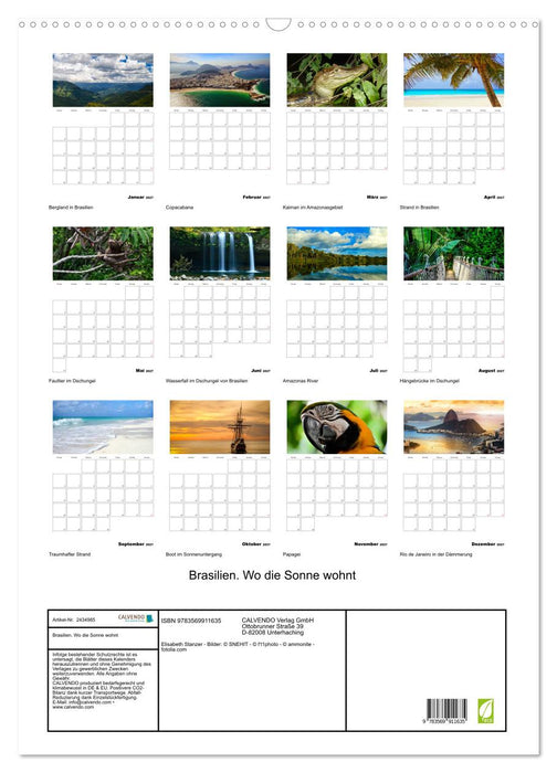 Brasilien. Wo die Sonne wohnt (CALVENDO Wandkalender 2027)