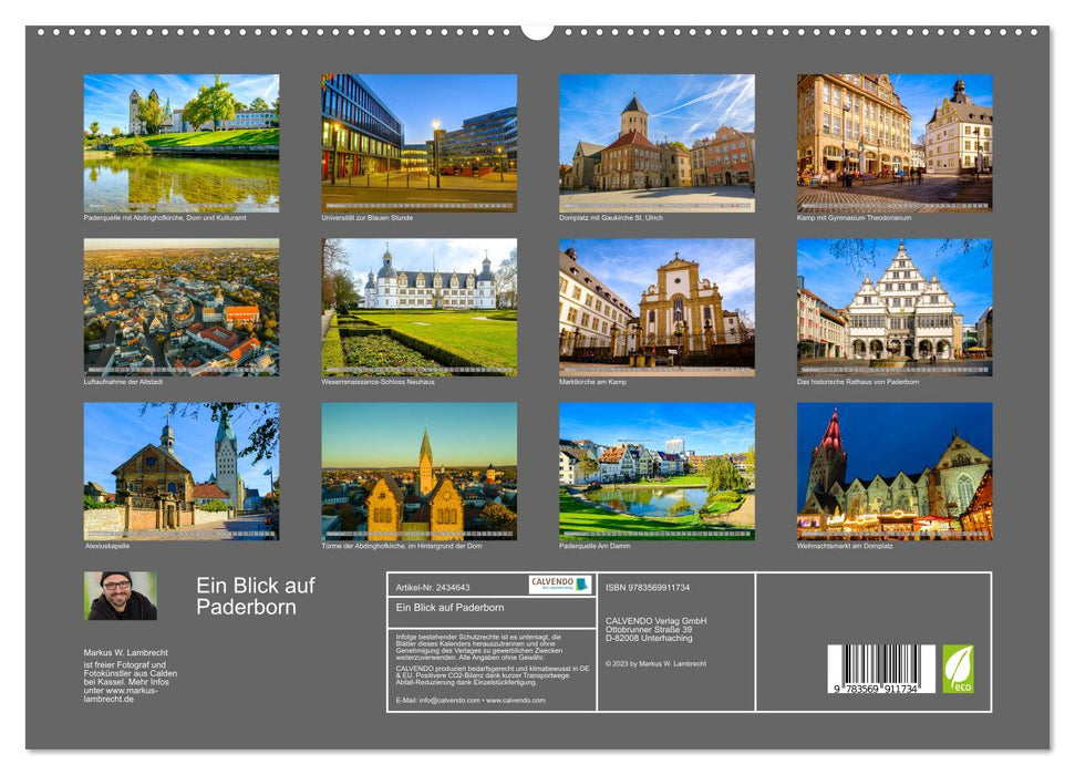 Ein Blick auf Paderborn (CALVENDO Premium Wandkalender 2027)