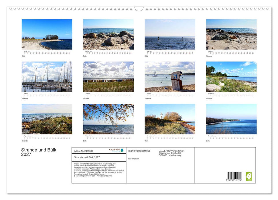 Strande und Bülk 2027 (CALVENDO Wandkalender 2027)