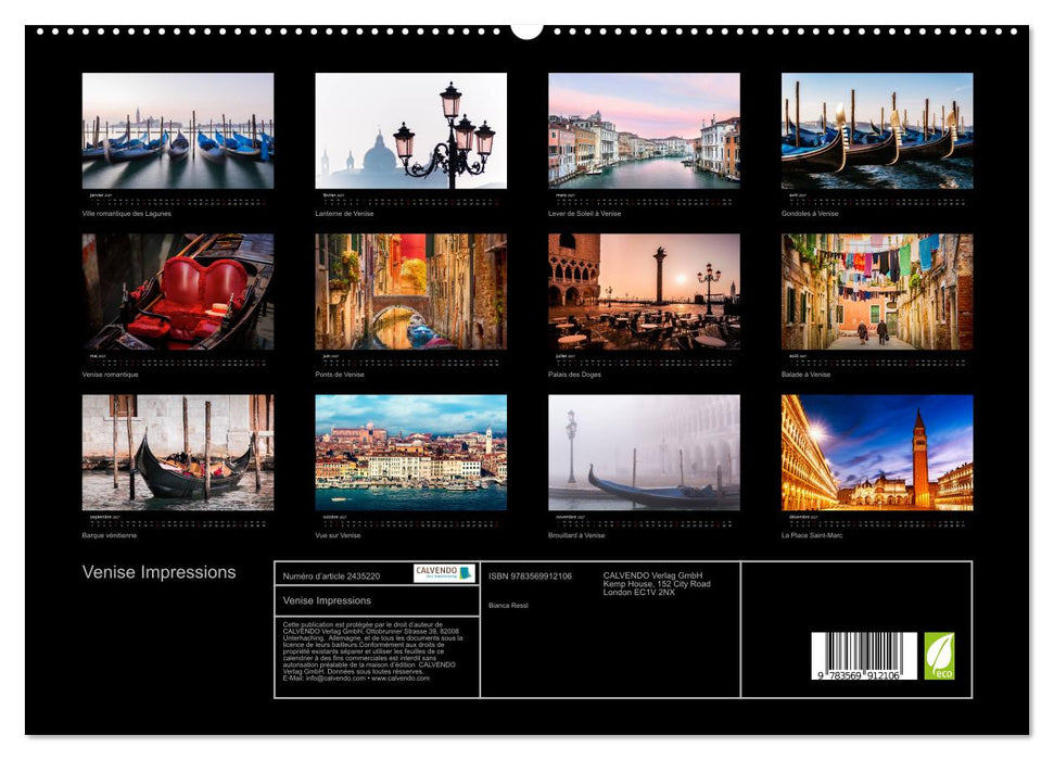 Venise Impressions (CALVENDO Calendrier supérieur 2027)