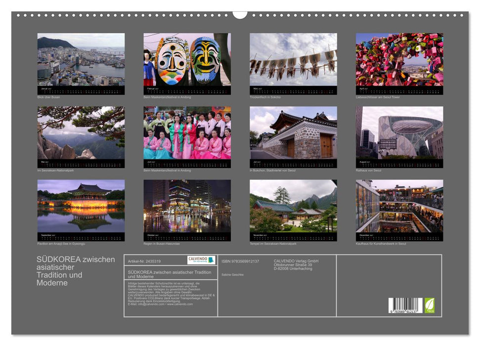 SÜDKOREA zwischen asiatischer Tradition und Moderne (CALVENDO Wandkalender 2027)