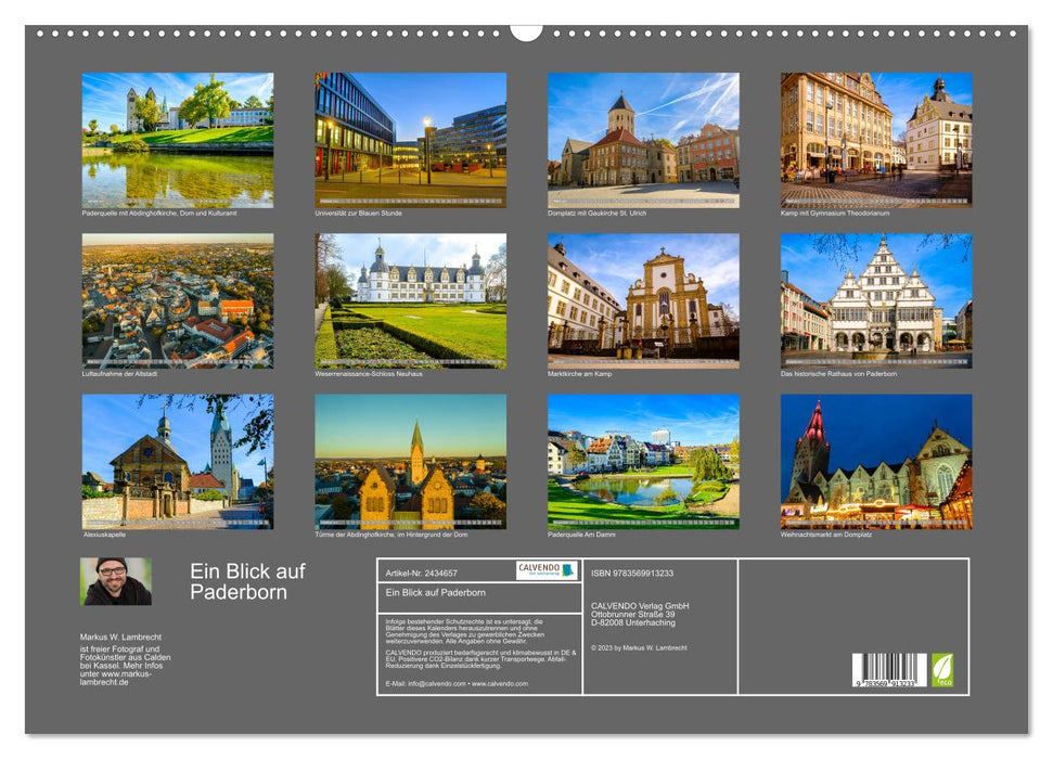 Ein Blick auf Paderborn (CALVENDO Wandkalender 2027)