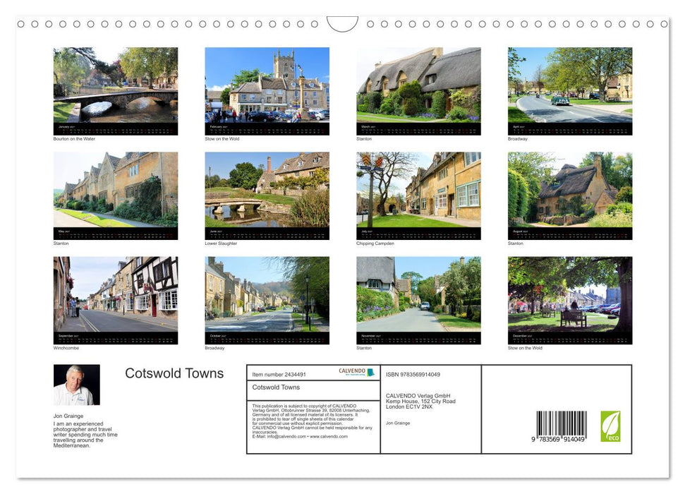 Cotswold Towns (CALVENDO Monthly Calendar 2027)