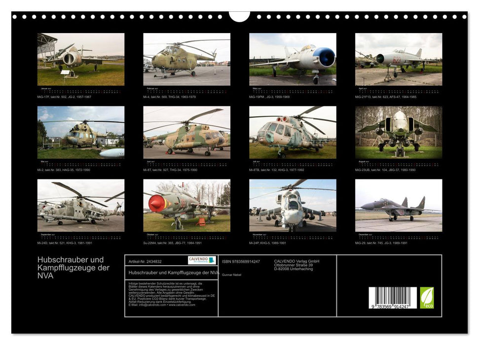 Hubschrauber und Kampfflugzeuge der NVA (CALVENDO Wandkalender 2027)
