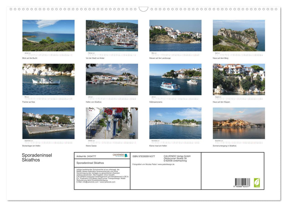 Sporadeninsel Skiathos (CALVENDO Wandkalender 2027)