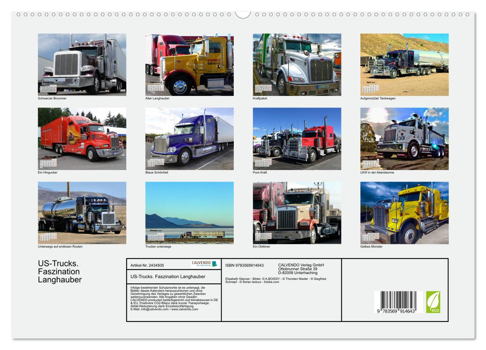US-Trucks. Faszination Langhauber (CALVENDO Premium Wandkalender 2027)