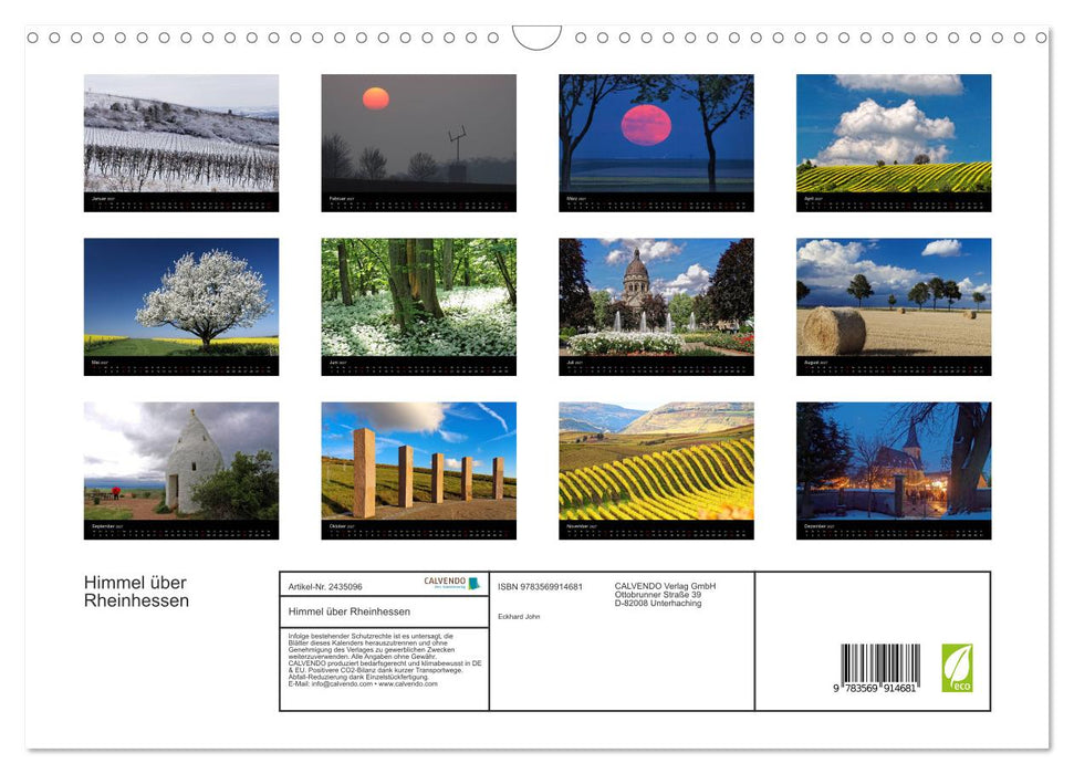 Himmel über Rheinhessen (CALVENDO Wandkalender 2027)